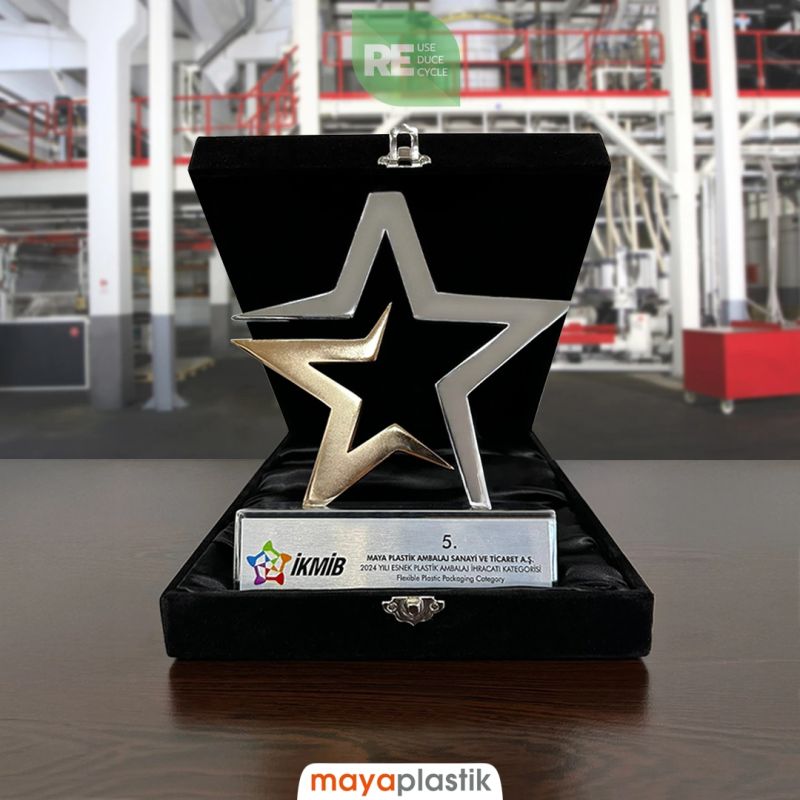 Maya Plastik İKMİB İhracat Başarı Ödülü 2024 – Türkiye esnek ambalaj ihracatında ilk 5 şirket arasında